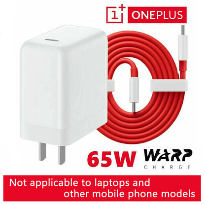New 65W Warp Charger w/ Type-C Cable For OnePlus 9Pro Nord 7T 8TPro Charger US