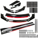For Nissan Sentra/ Front Bumper Lip Spoiler Body Kit+Side Skirt Glossy Black