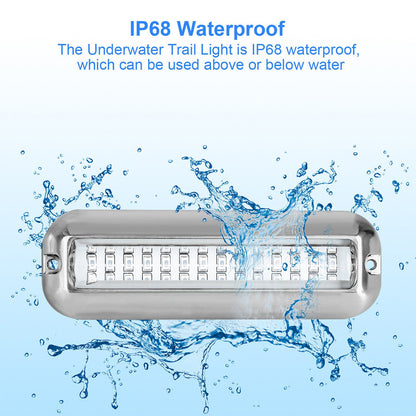 2x 42 LED Blue 316 Stainless Steel Underwater Boat Marine Transom Lights Pontoon