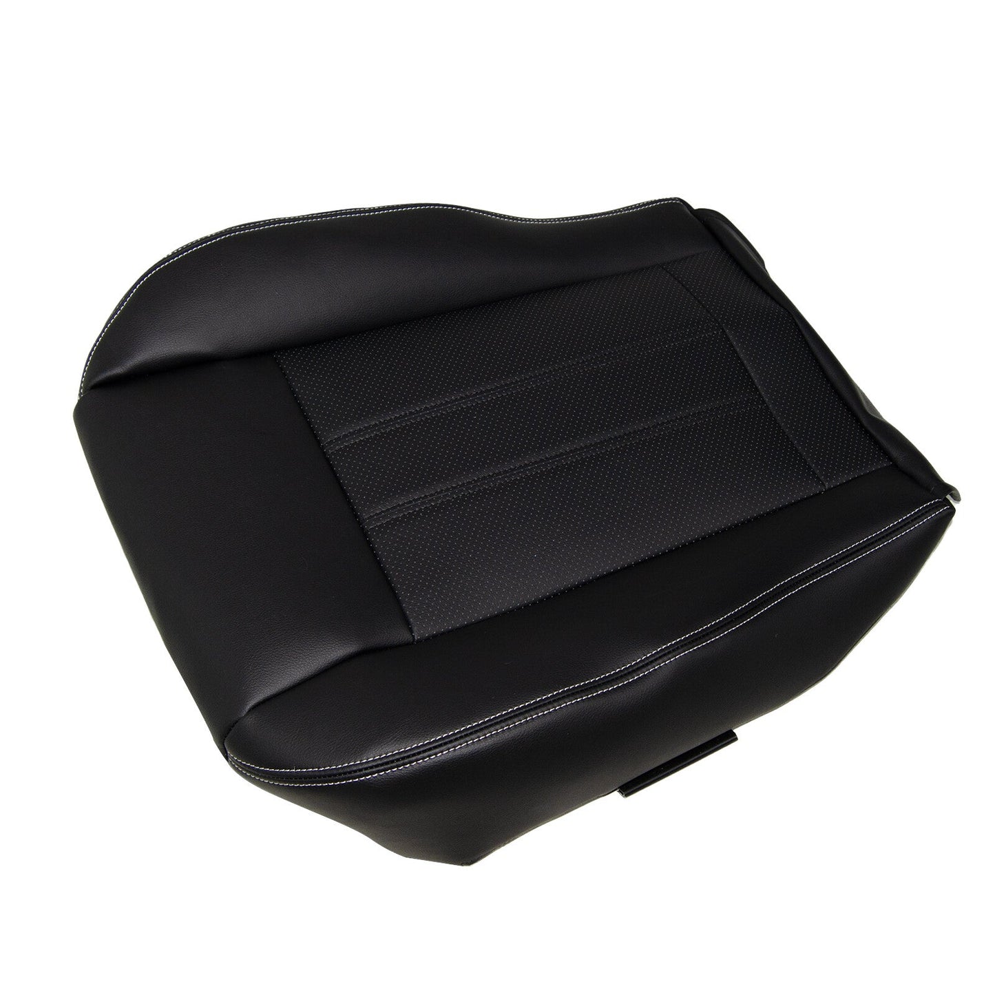 Driver Side Bottom Seat Cover Black White Seam For 2008-2020 Dodge Grand Caravan