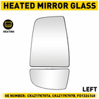Mirror Glass Upper Lower Driver Side Left for Ford Transit 150 2021 Base Crew
