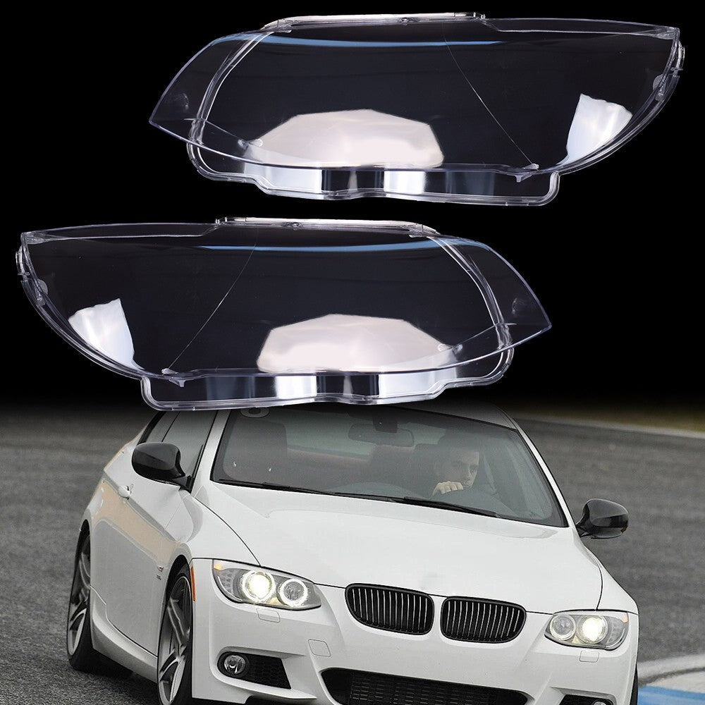 A Pair For BMW E92 Coupe E93 328i 2010-2013 LCI Clear Headlight Lens Covers