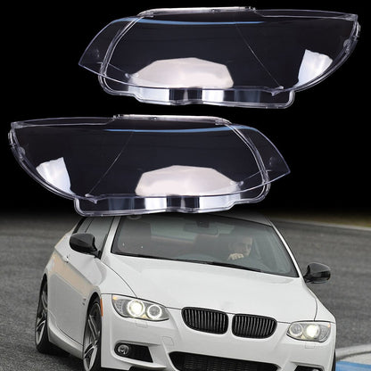 A Pair For BMW E92 Coupe E93 328i 2010-2013 LCI Clear Headlight Lens Covers