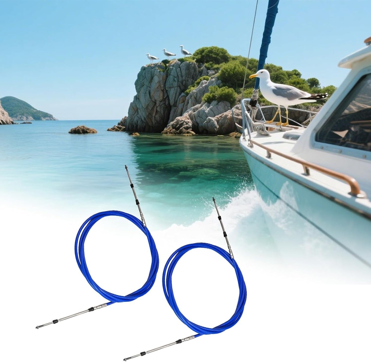 2 Marine Throttle Shift Remote Control Cable 33C 40FT for Yamaha Outboard Engine