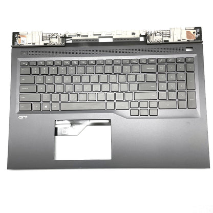 For Dell 17 G7 7700 0RC7PR RC7PR US Palmrest Upper Case w/Backlit Keyboard Black