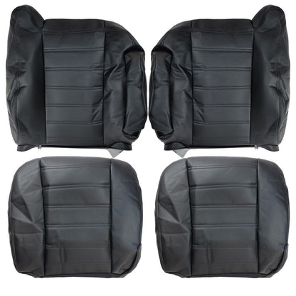 Front Leather Seat Cover Black For 2003 2004 2005 2006 2007 Hummer H2 SUV SUT