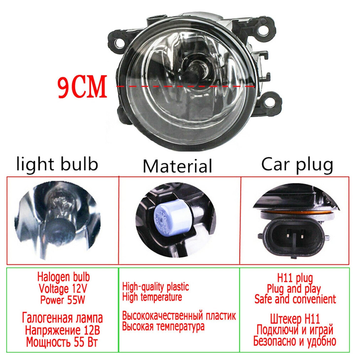Clear Lens Pair Bumper Fog Light Lamp For 2011-2015 Ford Explorer Ranger 2.0L