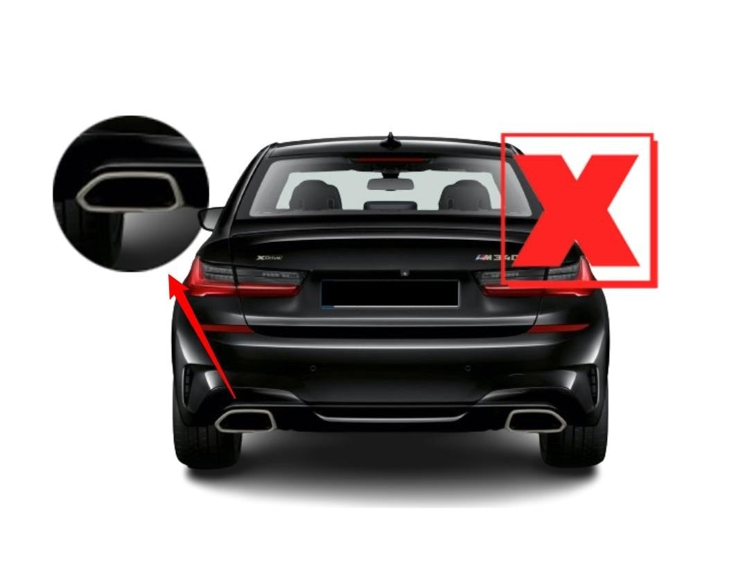 Gloss Black Rear Diffuser For BMW 330e xDrive 2022	Base Sedan 4-Door L4 2.0L
