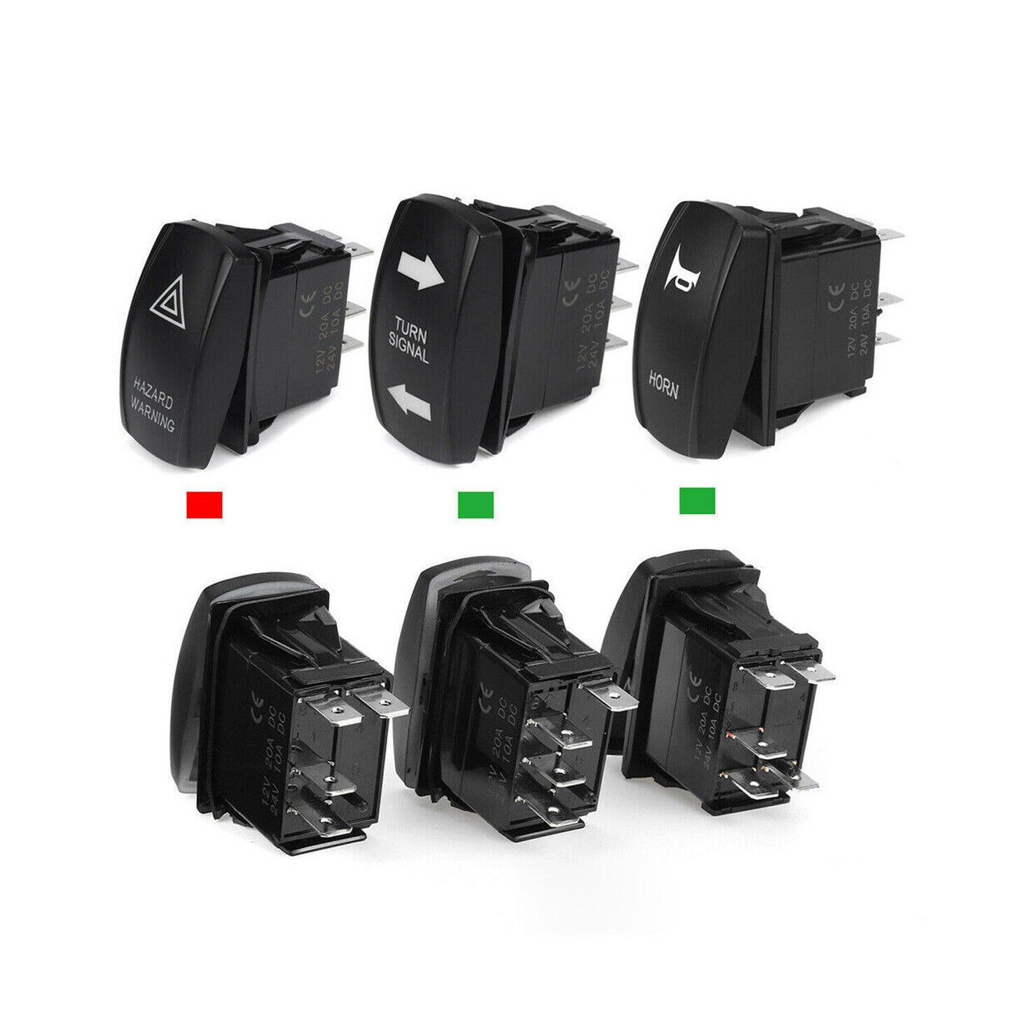 For UTV SXS ATV Rocker Switch Turn Signal Kit Street Led Light Horn Hazard Set