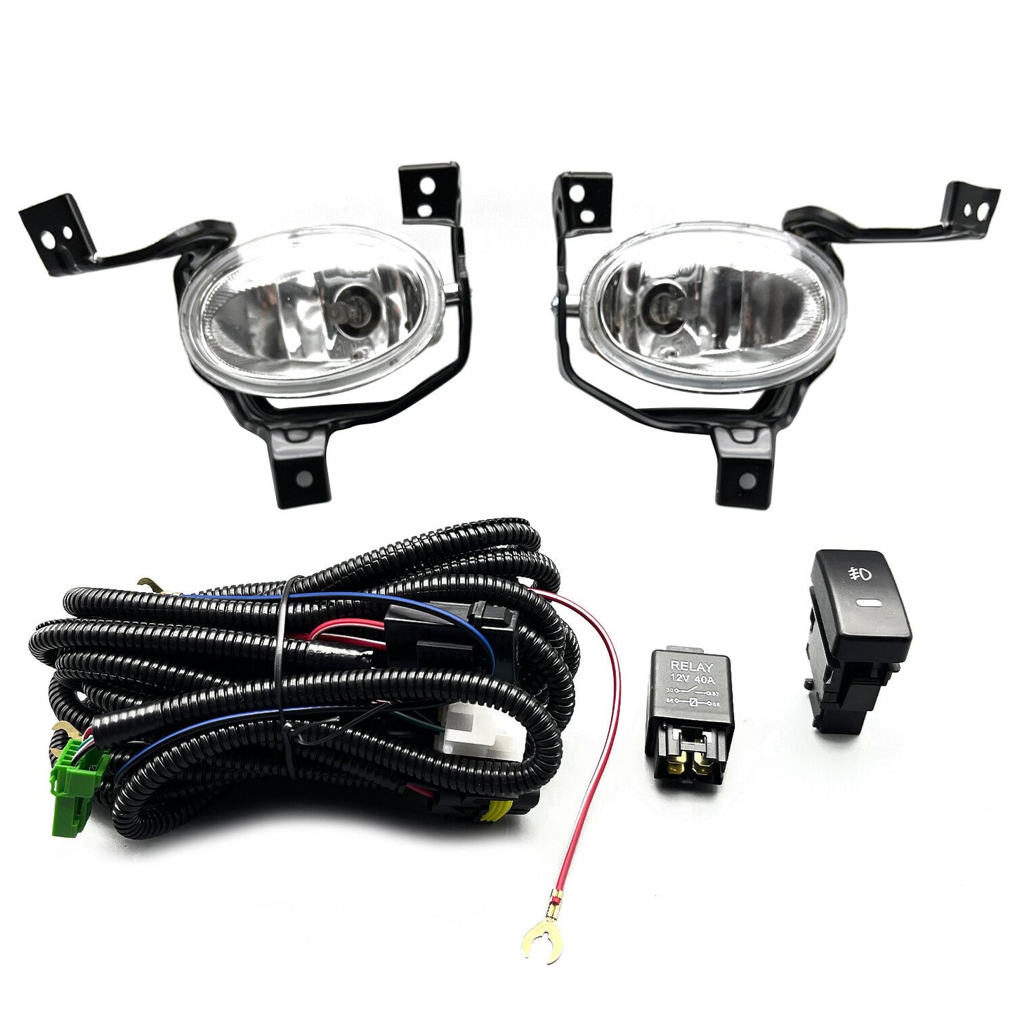 Left+Right Front Bumper Fog Lights+Switch+Wiring For 2010-2011 Honda CR-V CRV