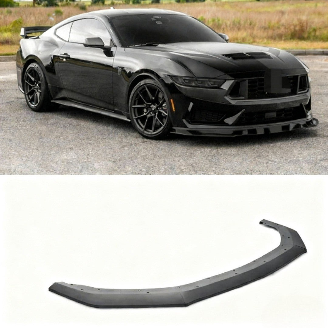 For 24-25 Ford Mustang G-Style Unpainted Black Front Bumper Lip Body Kit Spoiler