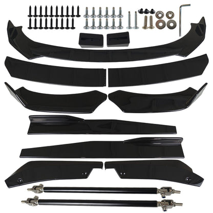 For Dodge Charger 2007-2014 Glossy Black Front Bumper Lip Spoiler Body Kit Side