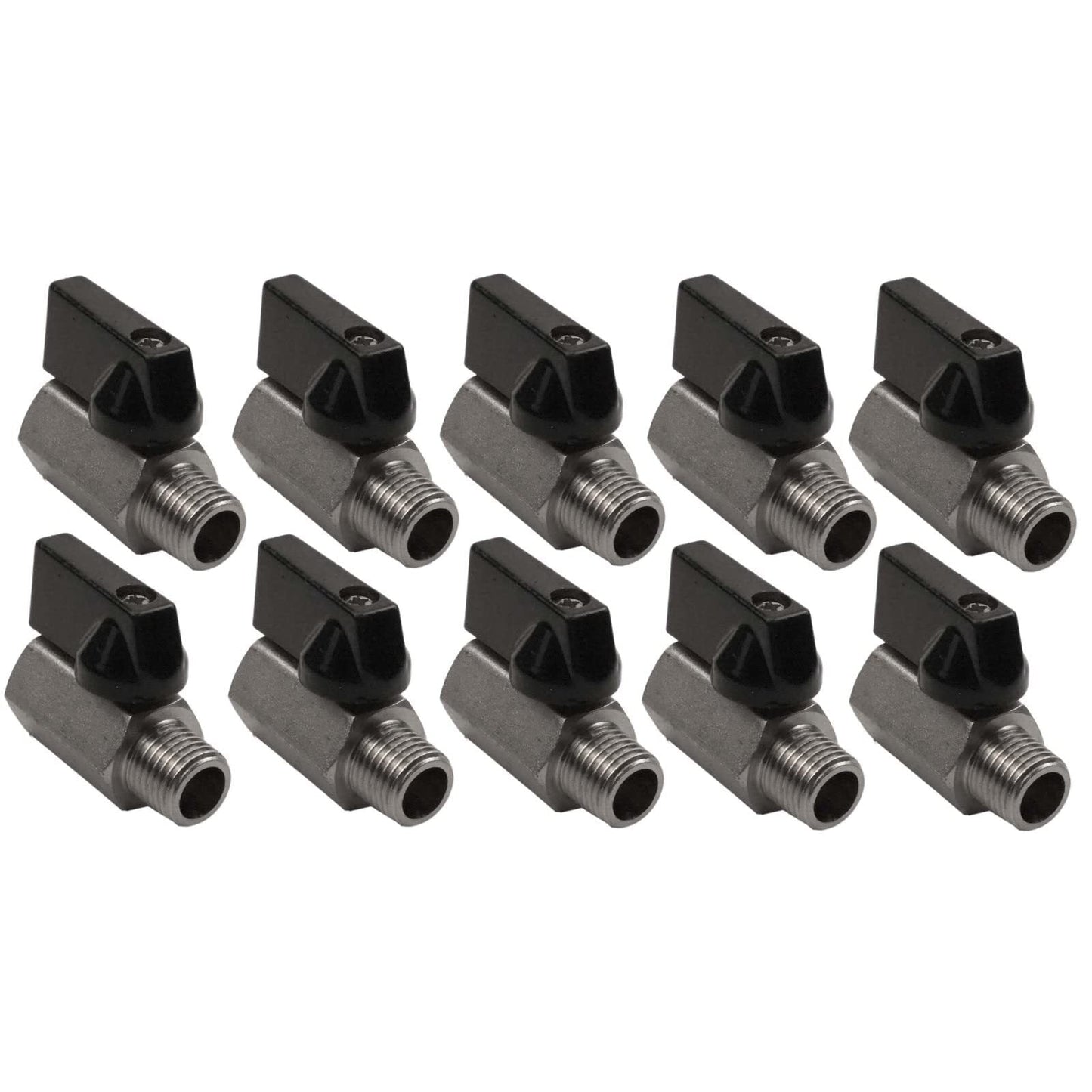 10x Mini 1/4" Male 1/4 Inch Female NPT Brass Ball Shut Off Valve Water Air Fluid