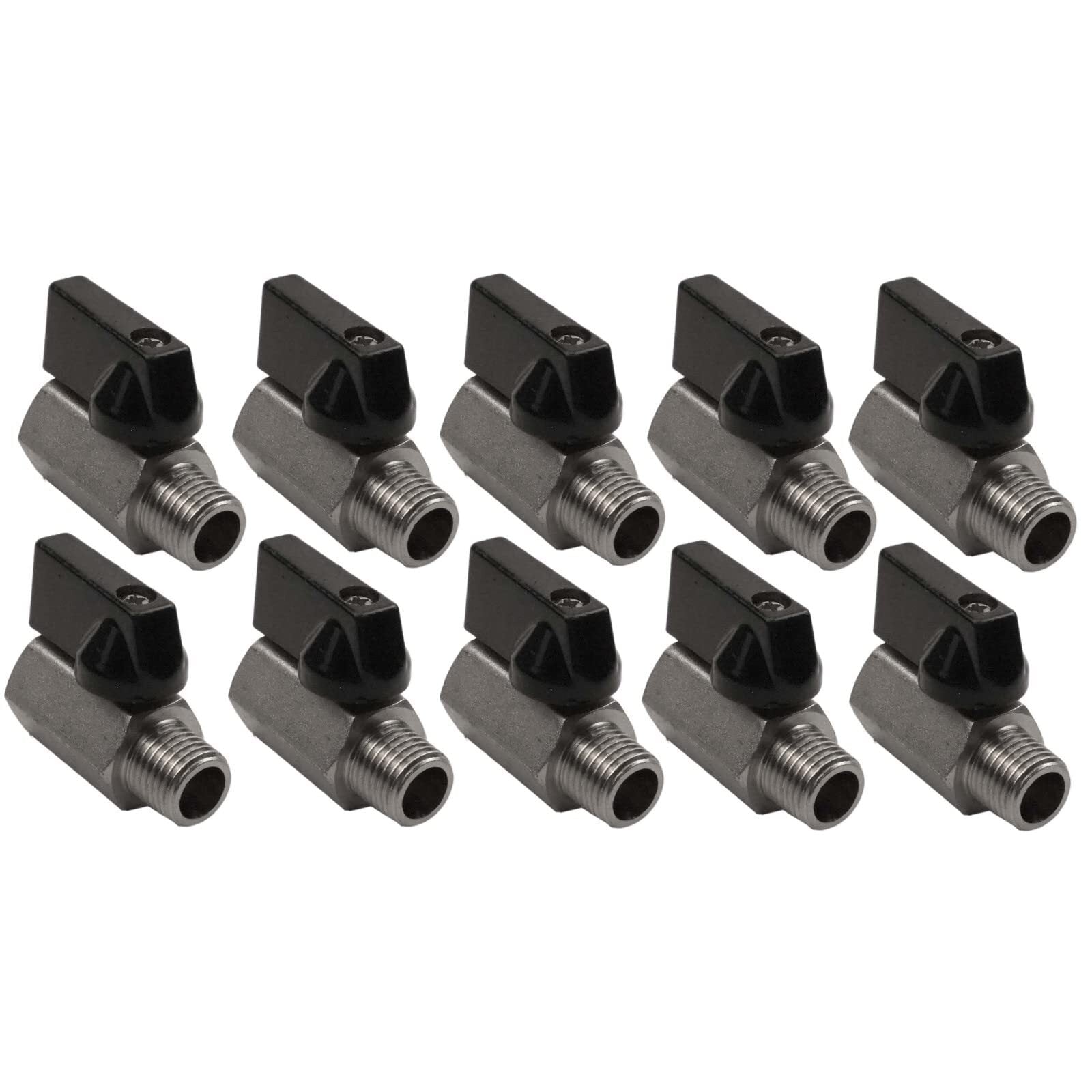 10x Mini 1/4" Male 1/4 Inch Female NPT Brass Ball Shut Off Valve Water Air Fluid