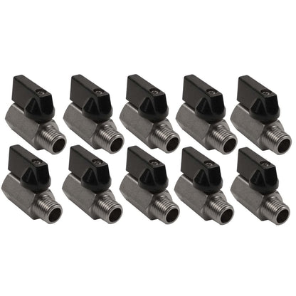 10x Mini 1/4" Male 1/4 Inch Female NPT Brass Ball Shut Off Valve Water Air Fluid