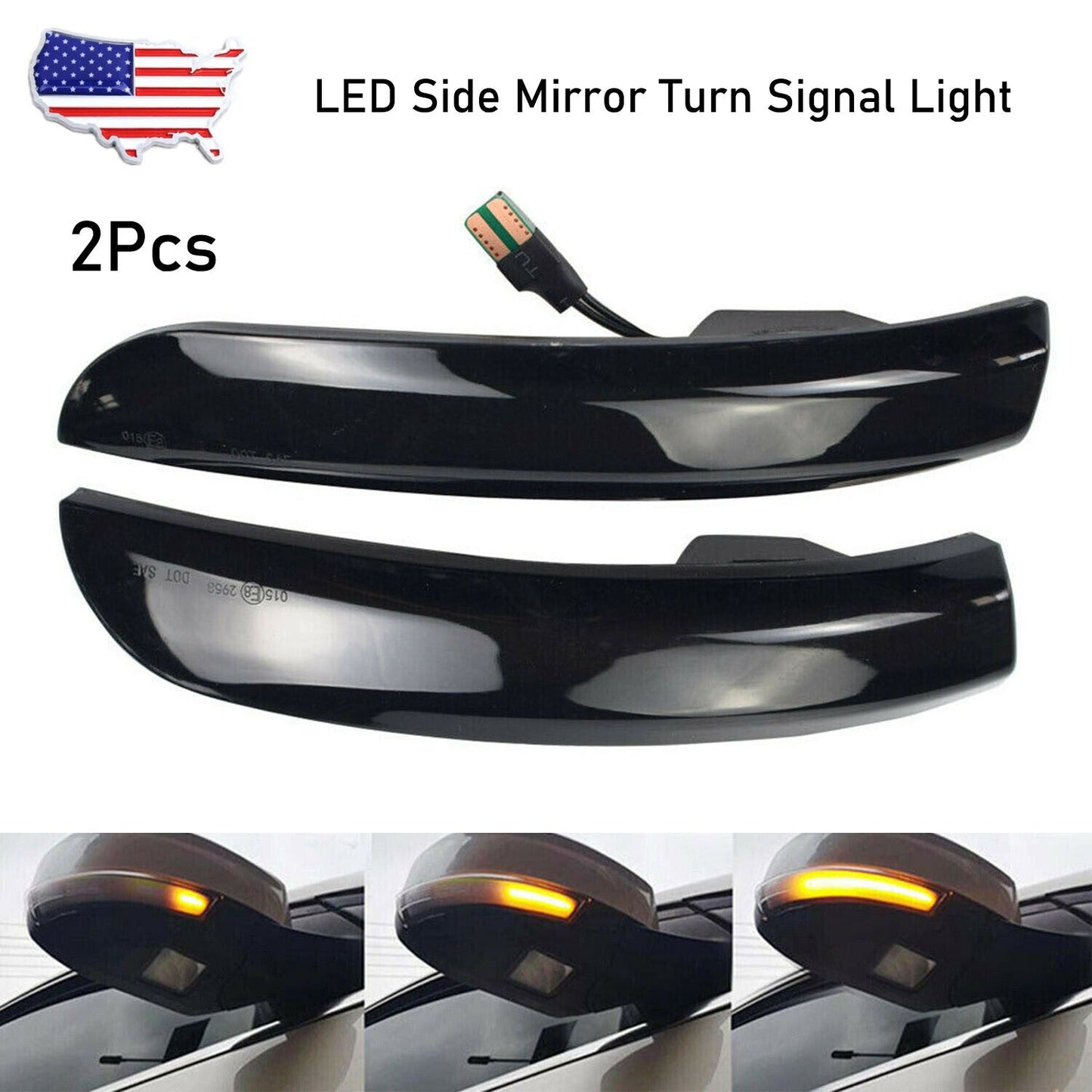 Sequential Led Side Mirror Turn Signal Light for Ford Kuga Escape Focus