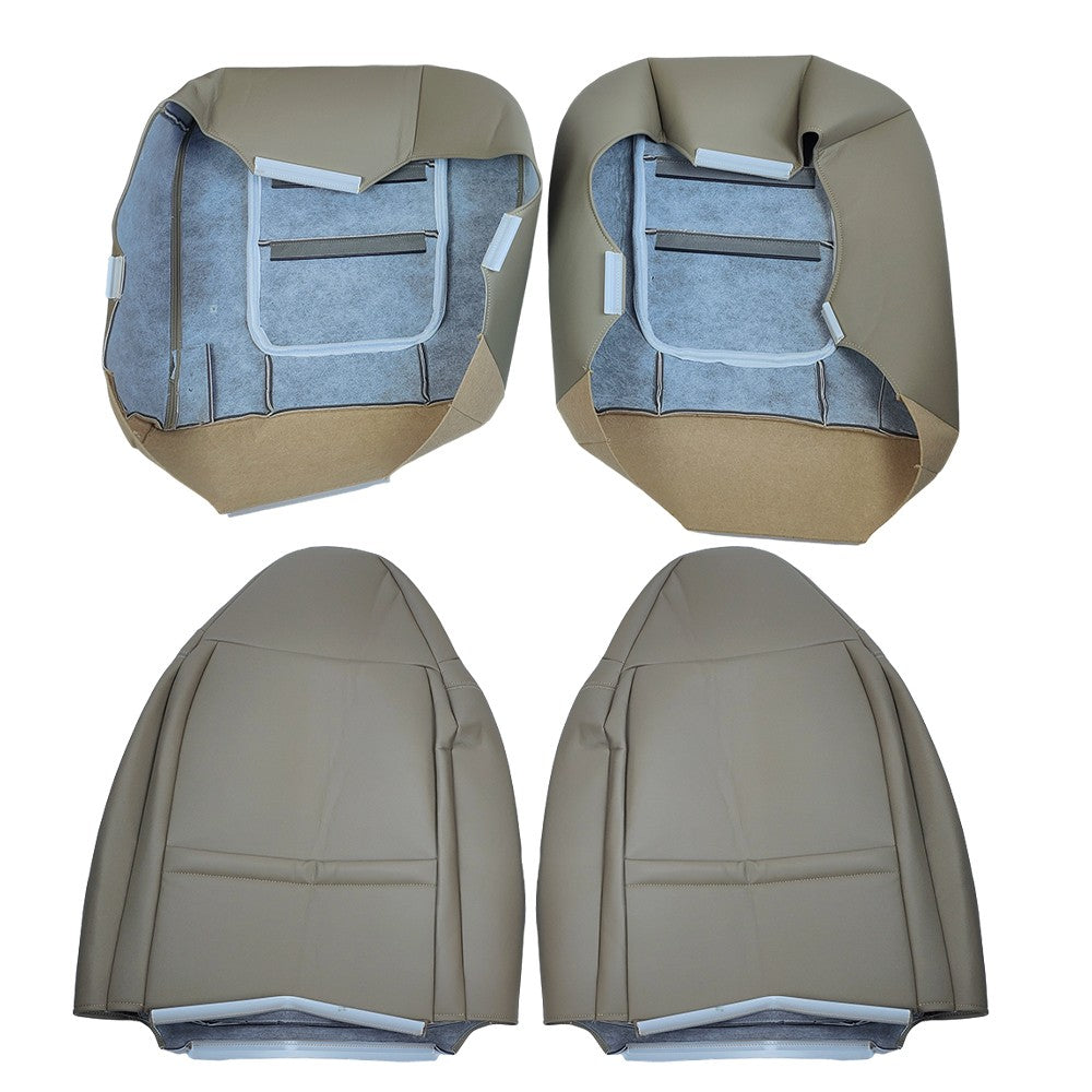 Driver Passenger Bottom Top Leather Seat Cover TAN For 2001 Ford F250 Lariat New