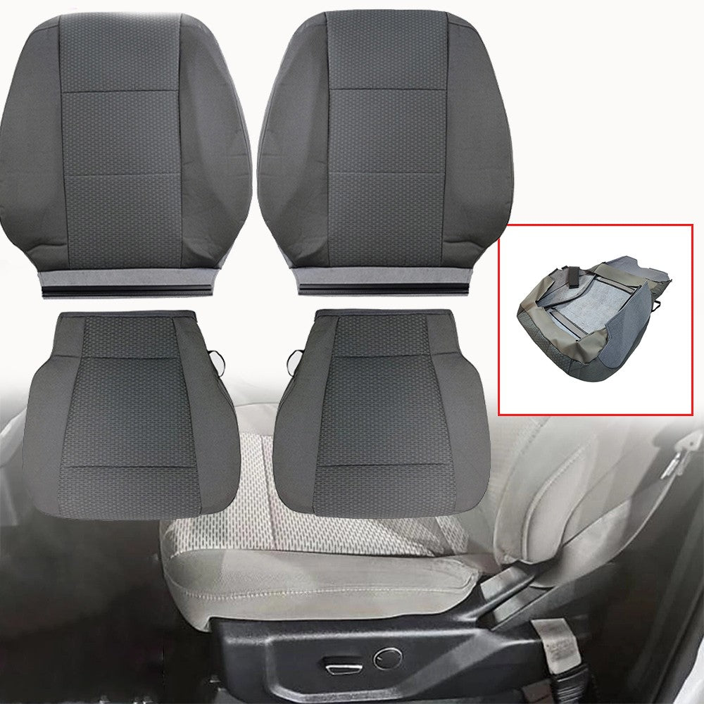 Driver Passenger Bottom&Top Cloth Seat Cover Gray  For Ford F150 XLT 2015-2020