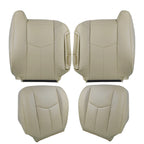 Driver Passenger Bottom & Top Leather Seat Cover Tan For 2003-2006 Chevy Tahoe