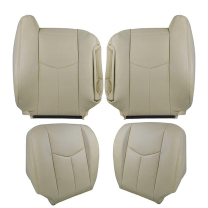 Driver Passenger Bottom & Top Leather Seat Cover Tan For 2003-2006 Chevy Tahoe
