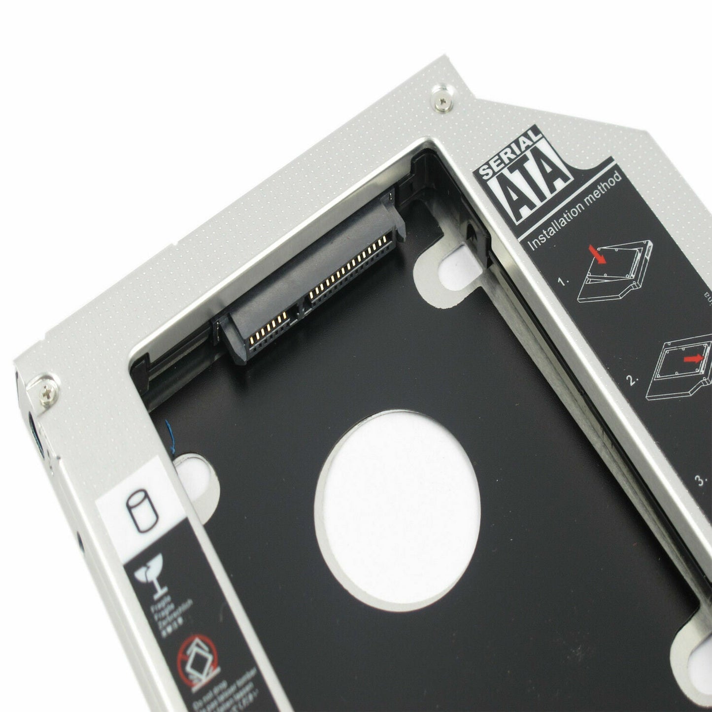 9.5mm Universal For SATA 2nd HDD SSD Hard Drive Caddy CD/DVD-ROM Optical Bay US