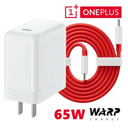 New 65W Warp Charger w/ Type-C Cable For OnePlus 9Pro Nord 7T 8TPro Charger US