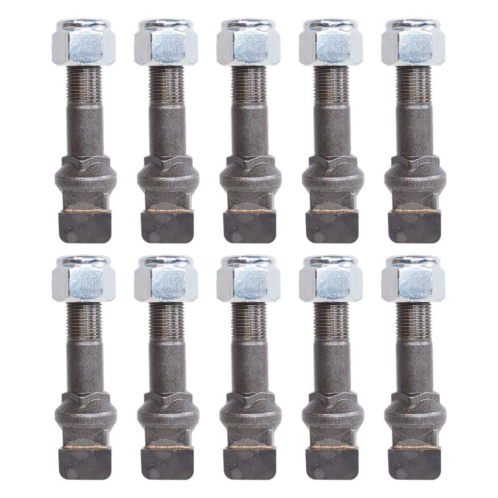 10 Pack For Carlton Long Side Offset Stump Grinder Teeth With Nut 00450130