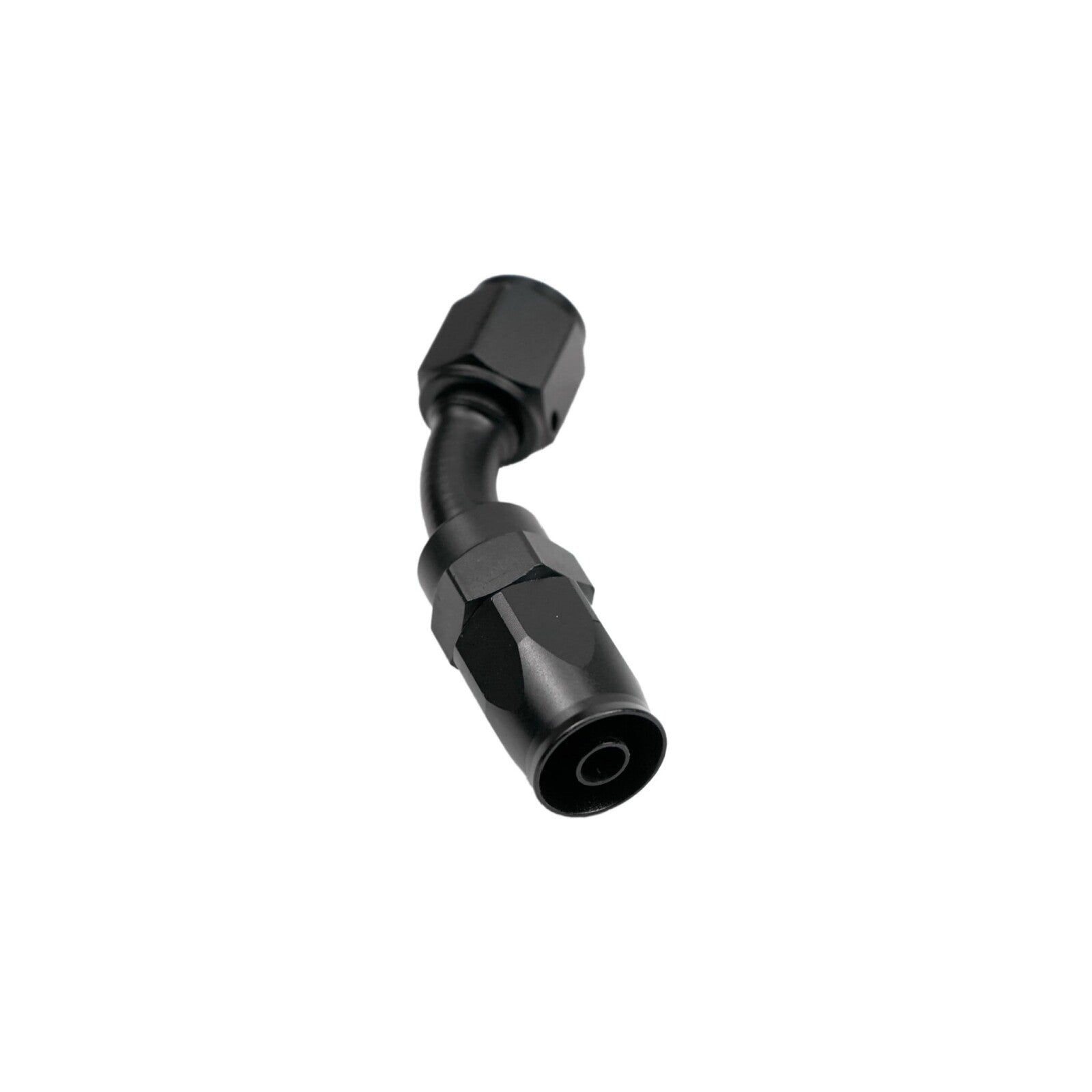 45 Degree Swivel 10AN Hose End Fitting CPE Braided Fuel Oil Line Aluminum Black