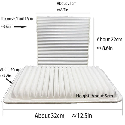 Engine Cabin Air Filter Combo Set for Toyota Camry Sienna Solara 2002 2010