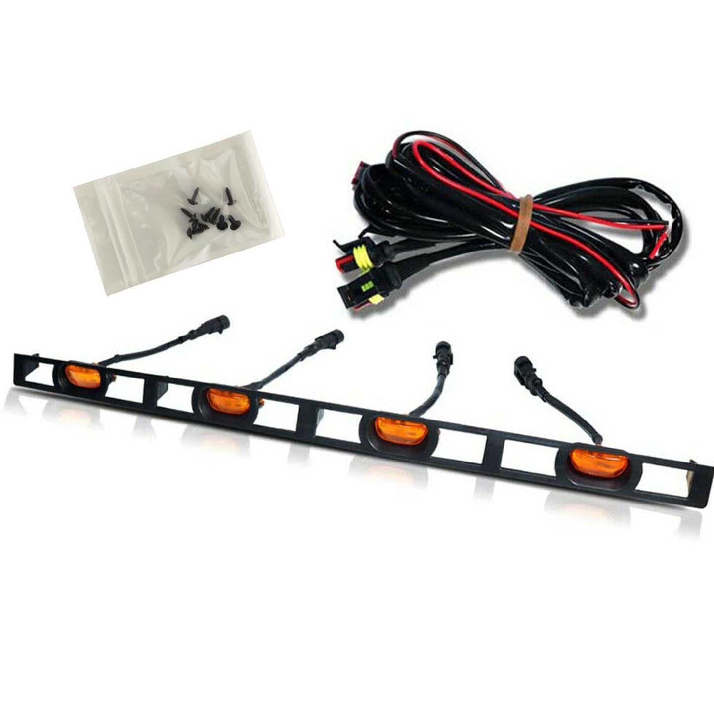 Front Hood Grille Amber LED Lights Assy w/Wire Harness For 12-15 Toyota Tacoma