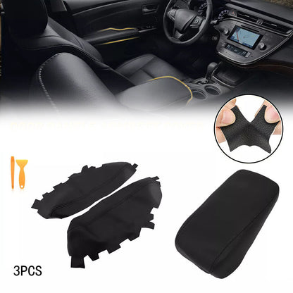 For 2013-2018 Toyota Avalon Front Door Panels Armrest Cover Leather Black