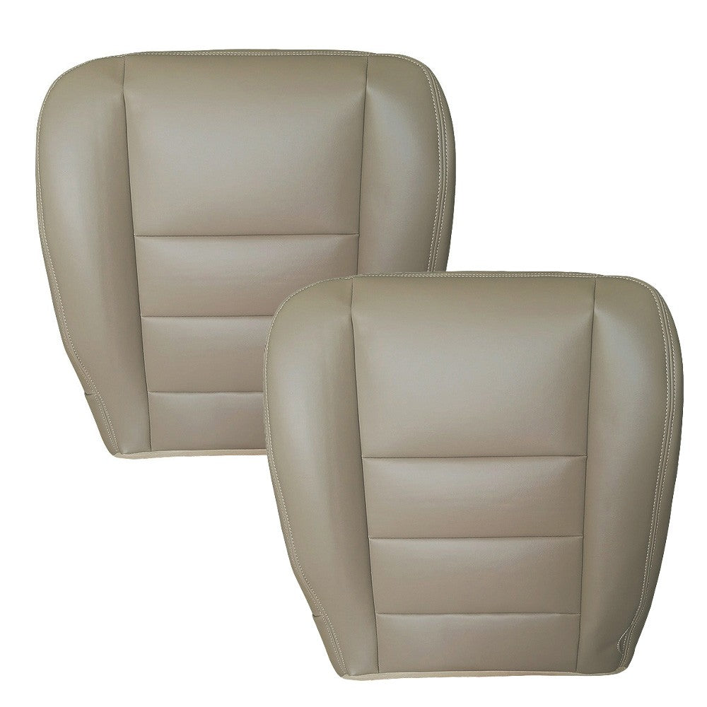 Driver Passenger Bottom Leather Seat Covers TAN For 2002-2007 Ford F250 Lariat