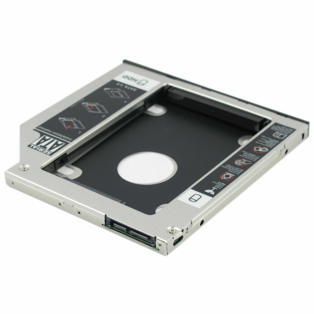 New 12 7mm DVD CD ROM Optical Bay SATA 2nd SSD Hard Drive Caddy Bracket USA