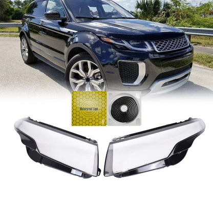 Pair Fits For 2012-2019 Land Rover Range Rover Evoque Headlight Lens Cover New