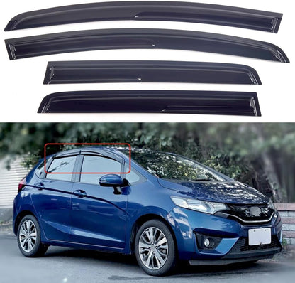 For 2015-2020 Honda Fit Jazz GK5 3D Wavy Style Window Visors Rain Guards