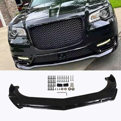 For Chrysler 300 2006-2019 Front Bumper Lip Splitter Spoiler Chin Kit Gloss Blk