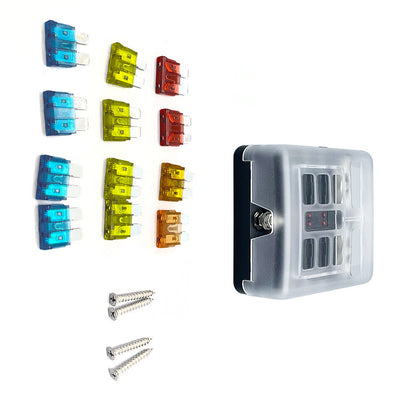 Blade Fuse Box Block Holder 12 24V 6 Way Car Boat Power Distribution Panel