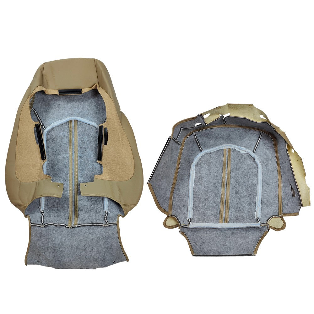 Front Driver Top & Bottom Leather Seat Covers Tan For 2008 - 2013 Cadillac CTS