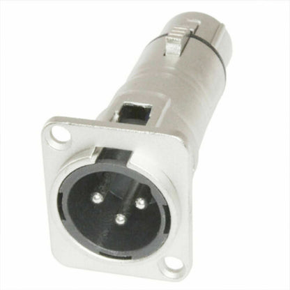 4 x 3 Pin XLR Male to Female Audio Pass Thru Feed Panel Mount Connector Adapter