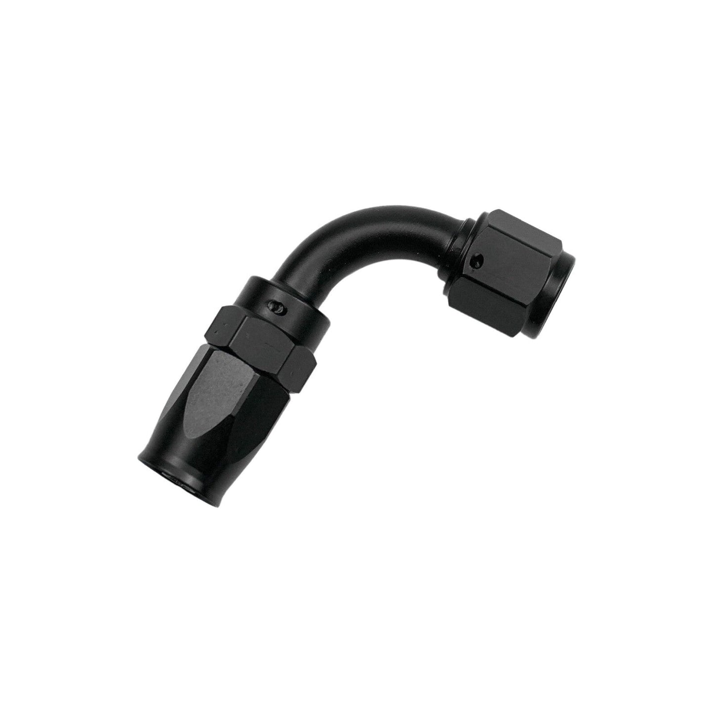 90 Degree Swivel 6AN Hose End Fitting Aluminum Black