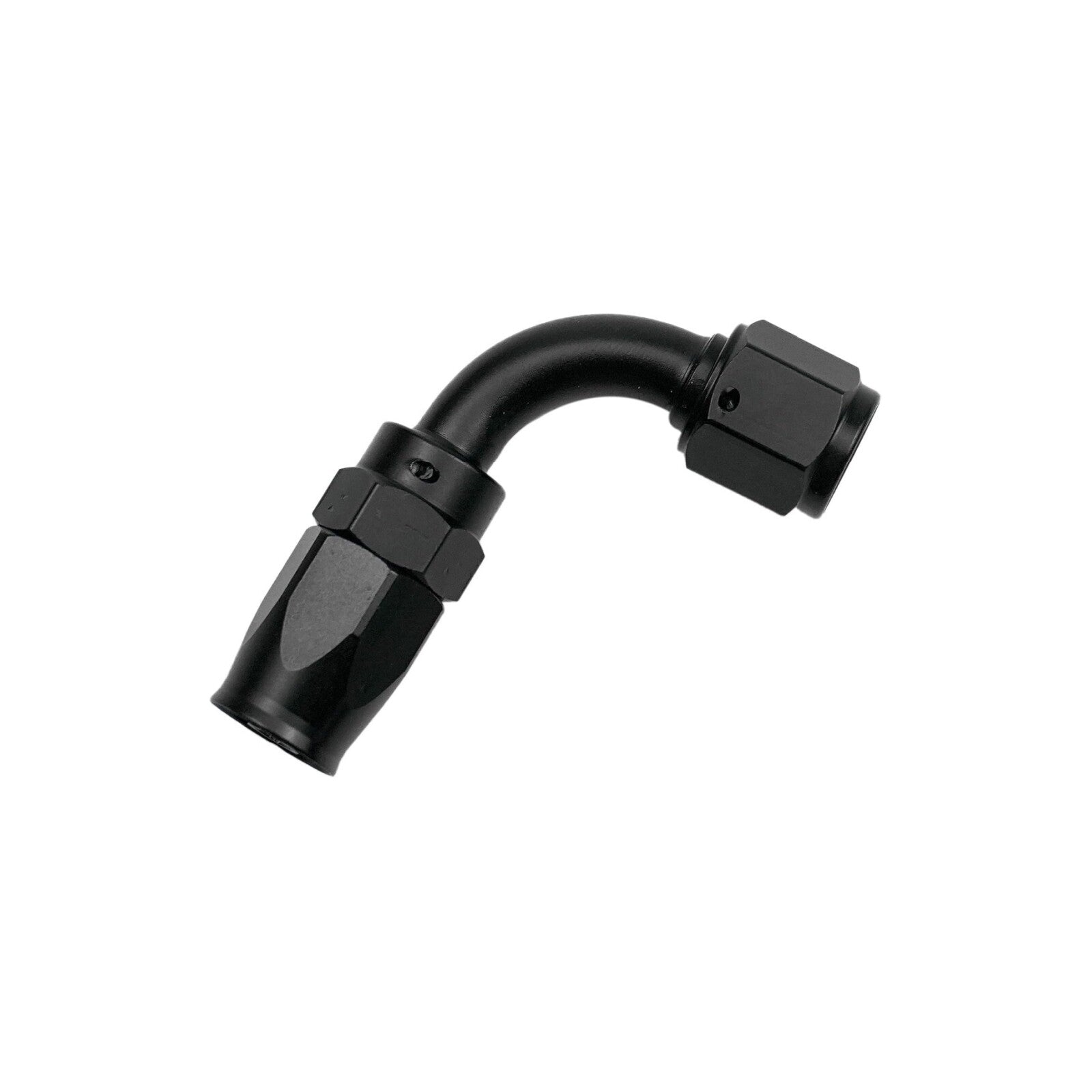 90 Degree Swivel 6AN Hose End Fitting Aluminum Black