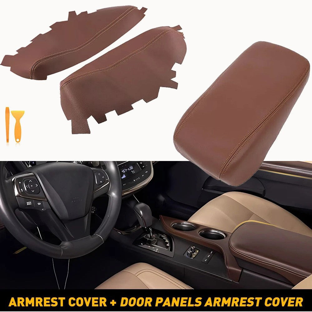 For Toyota Avalon 2013 2014-2018 Console Lid Armrest & Door Panel Cover Brown