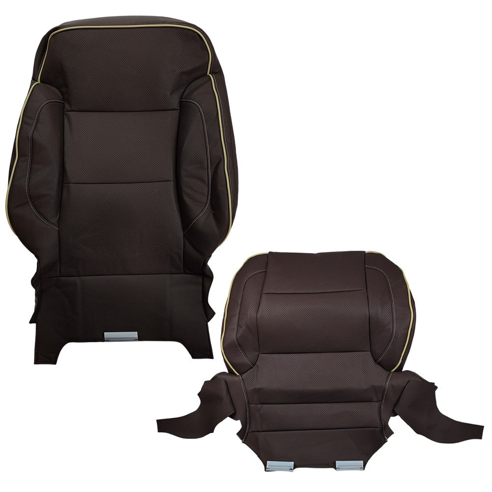 Driver Leather Seat Cover Brown For 2014 2015-2019 Chevy Silverado HIGH COUNTRY