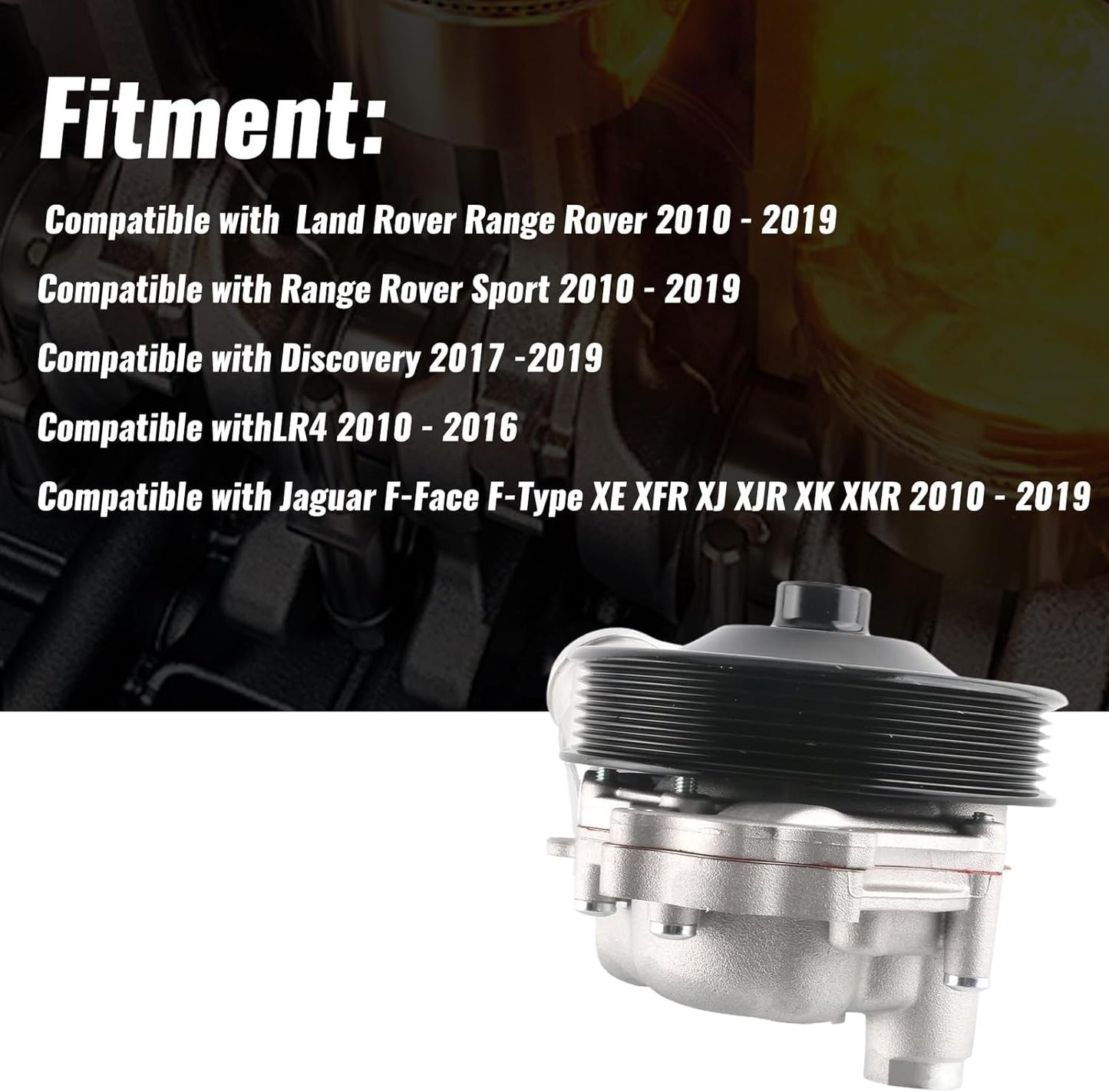 Engine Water Pump for Land Rover Range Rover 2010-2021 Discovery Jaguar F-Type