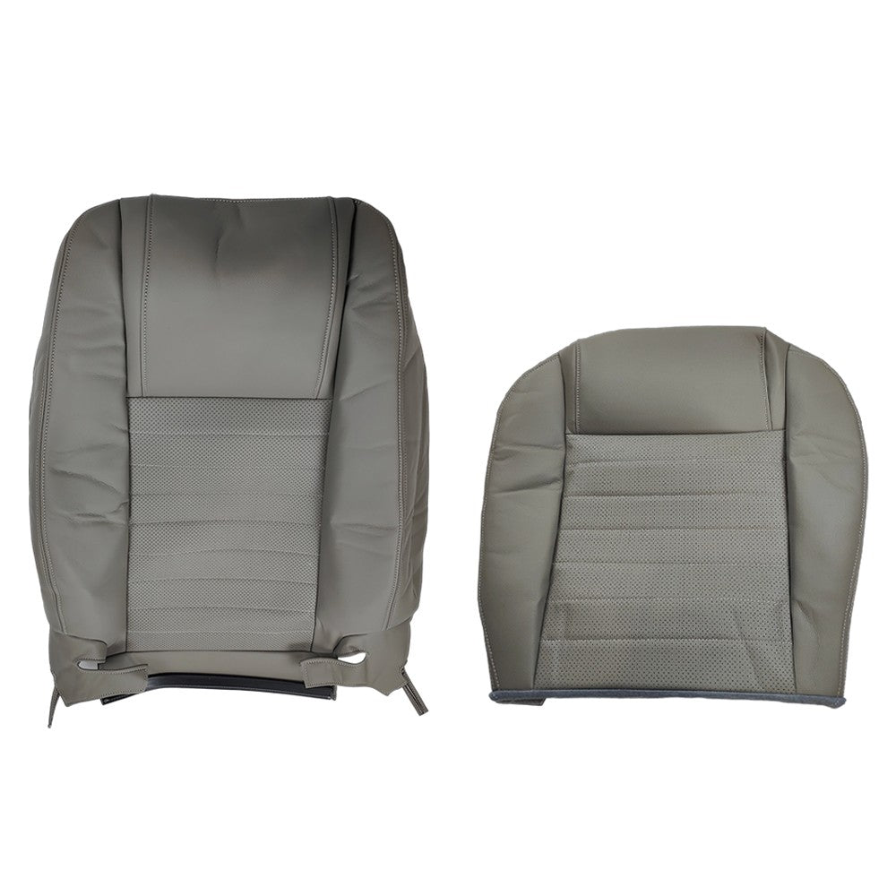 Front Driver Top & Bottom Leather Covers For 2005 2006 -2009 Ford Mustang GT