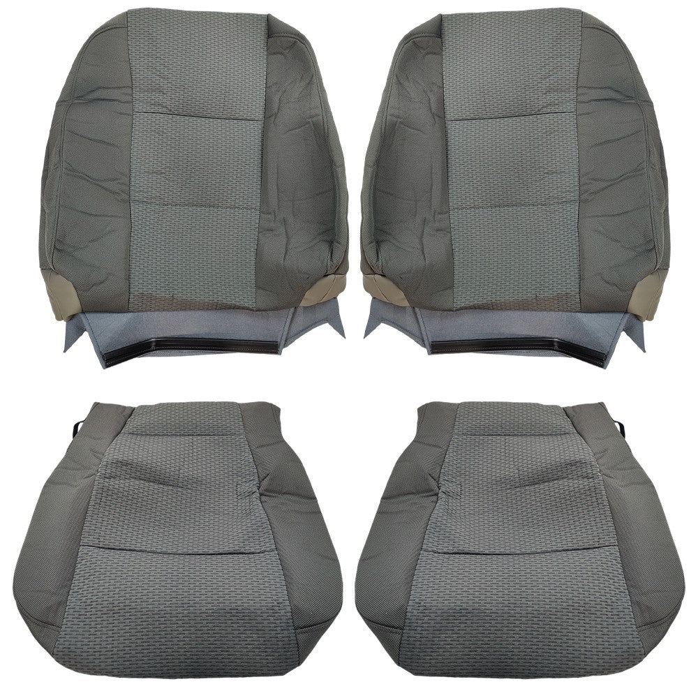Driver Passenger Bottom&Top Cloth Seat Cover Gray  For 2015-2020 Ford F150 XLT
