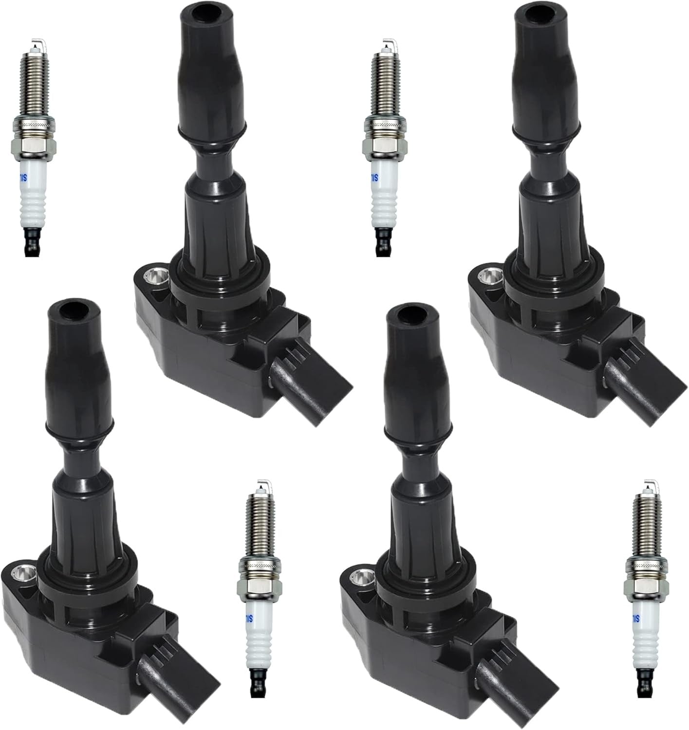 4 Ignition Coils Pack UF764 and Iridium Spark Plugs for K-ia Optima 2L 2.4L