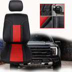 Driver Leather Seat Cover For 2010 - 2014 Ford F150 Raptor SVT  Black & Red Syn.