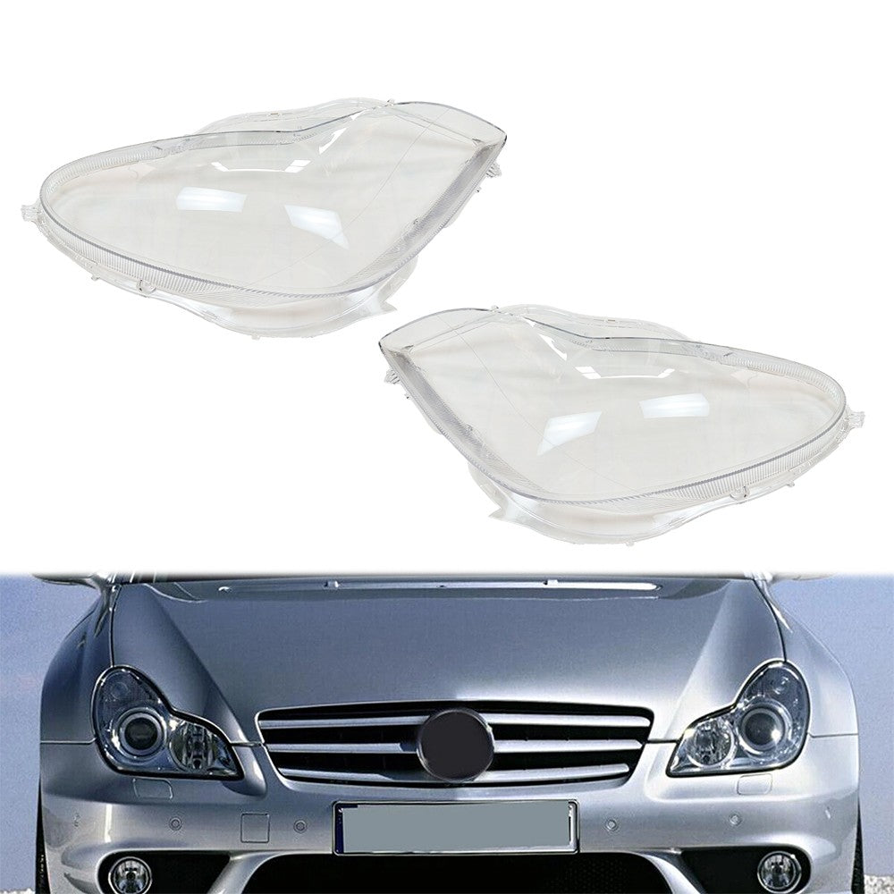 For 2006-11 Mercedes Benz W219 CLS350 CLS500 CLS550 A Pair Headlight Lens Cover