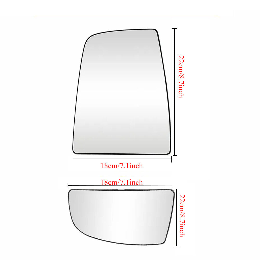 Mirror Glass Upper Lower Driver Side Left for Ford Transit 150 2021 Base Crew